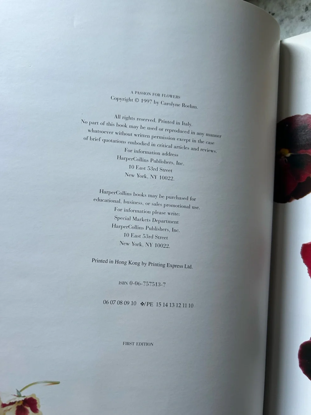 90's Vintage A Passion for Flowers Coffee Table Book